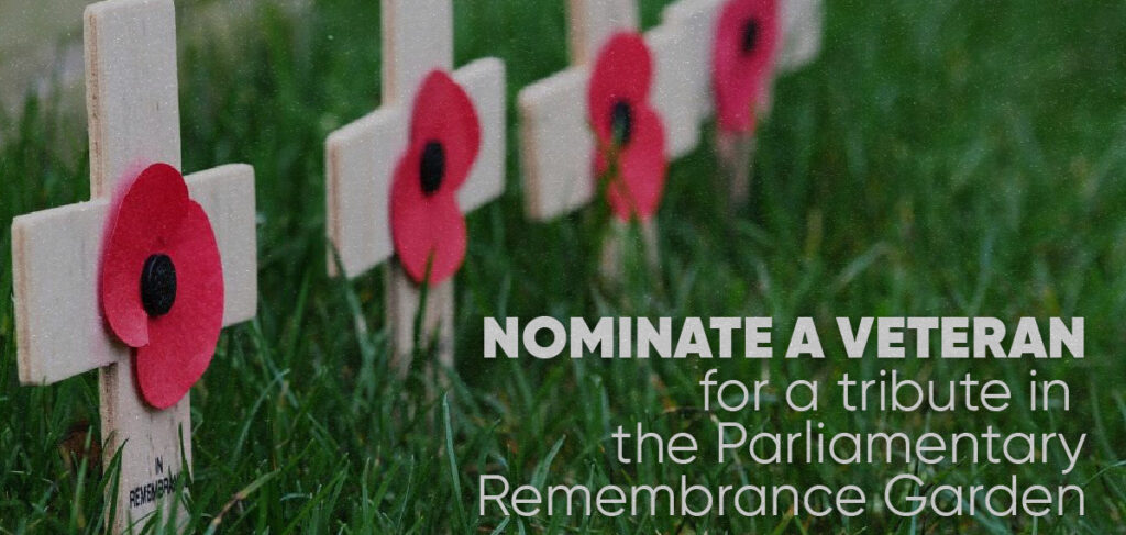 Graphic Asking for Nominations for Parliamentary Garden of Remembrance