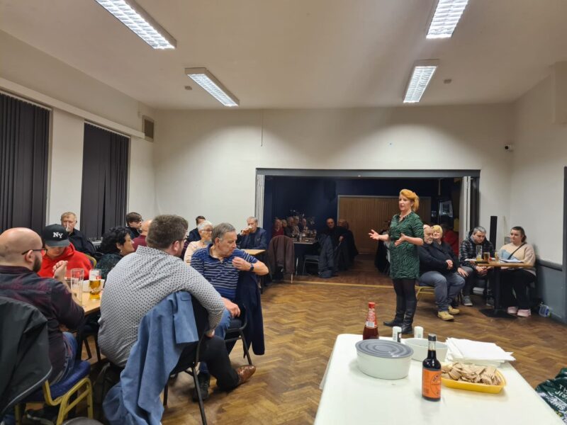 Louise Haigh MP speaking at Wombwell Main Cricket Club