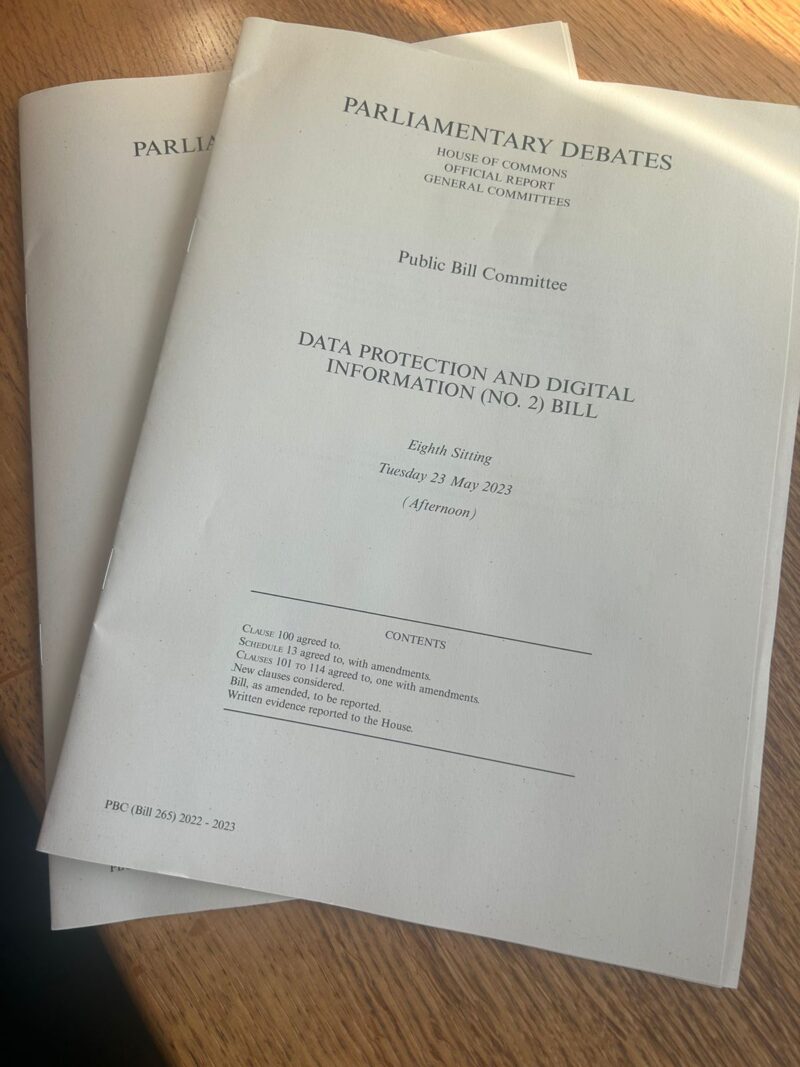 Papers for the Committee Stage of the Data Bill