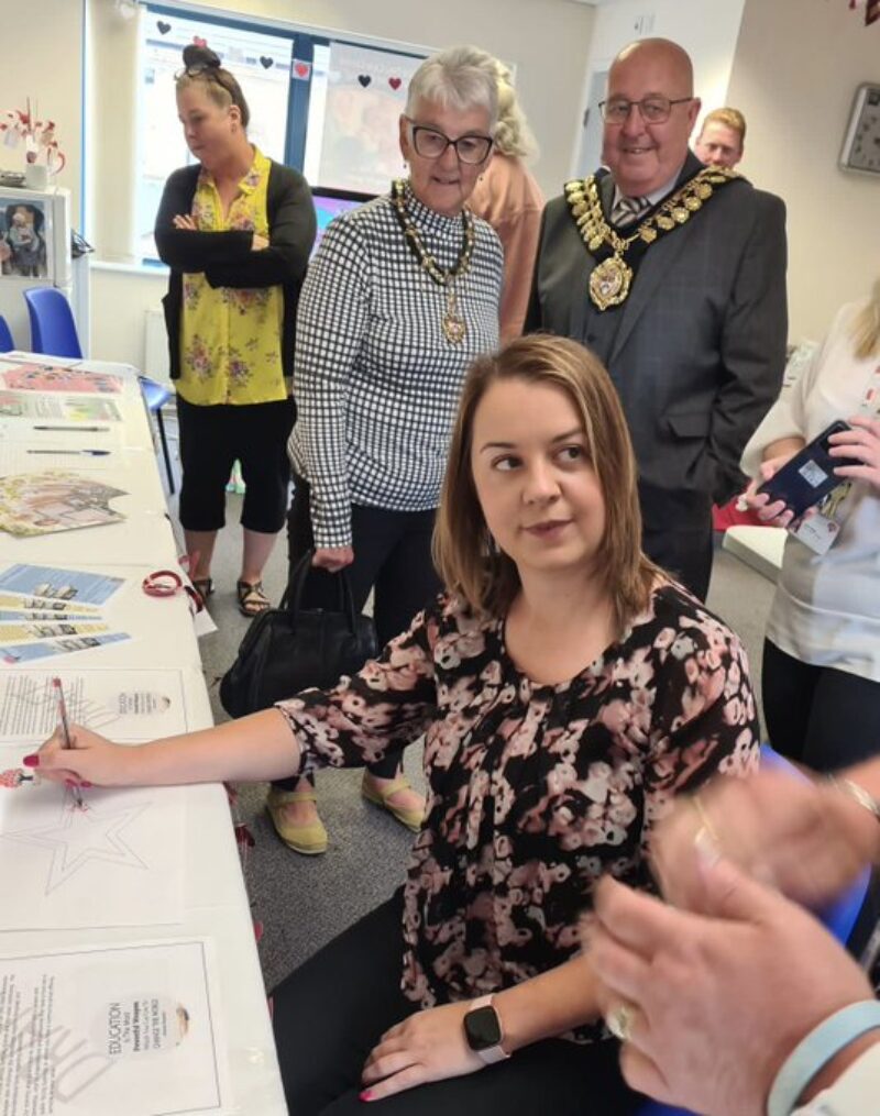 Stephanie Peacock MP learning about the daily struggles that people with dementia face at BIADS open day