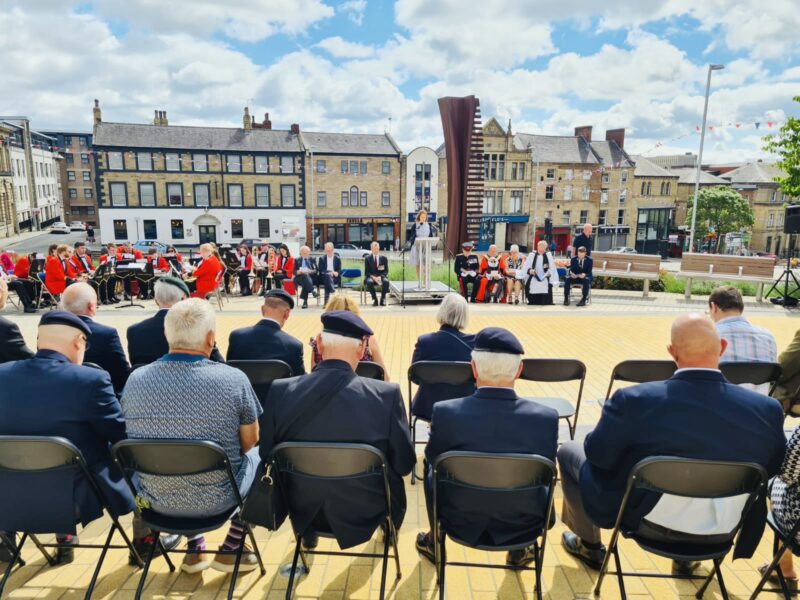 Stephanie Peacock MP giving a reading at the Armed Forces Day service in Barnsley 