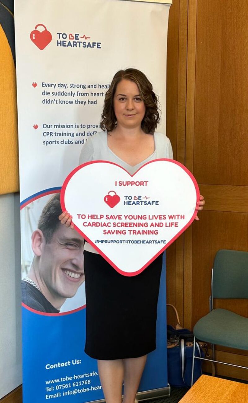 Stephanie Peacock MP meets with To Be Heartsafe to discuss cardiac arrest