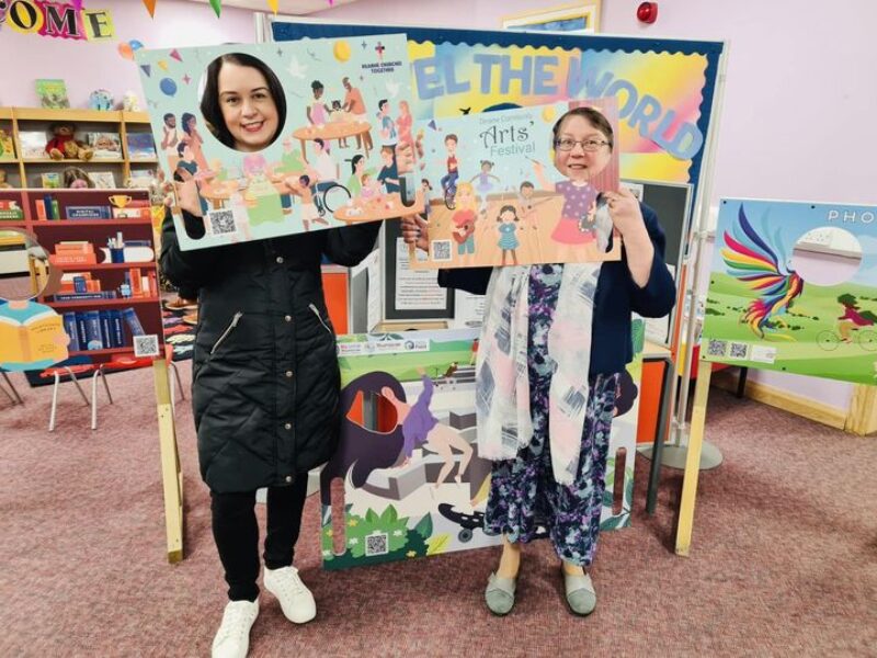 Stephanie Peacock MP with Julie at the Dearne Community Story Trail