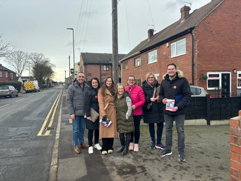 Stephanie Peacock MP campaigning in Ossett and Denby Dale for Labour candidate, Jade Botterill