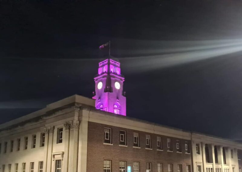 Barnsley Town Hall lit up purple to mark Holocaust Memorial Day 2024