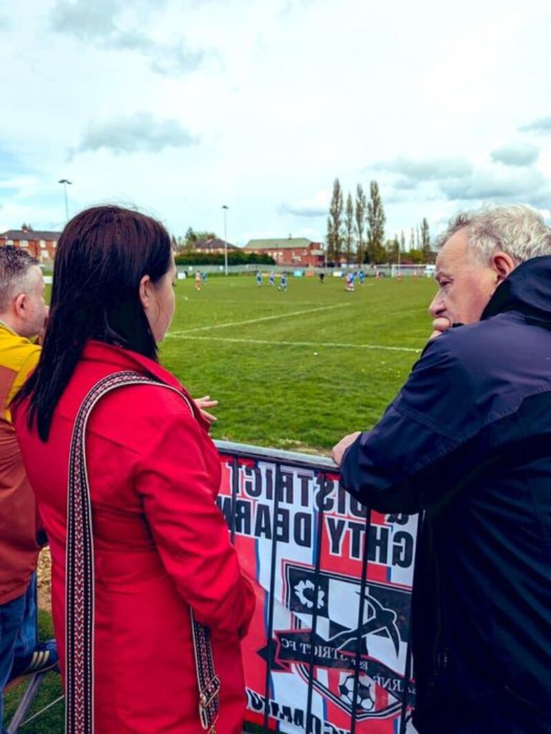 Stephanie Peacock MP visiting Dearne and District FC
