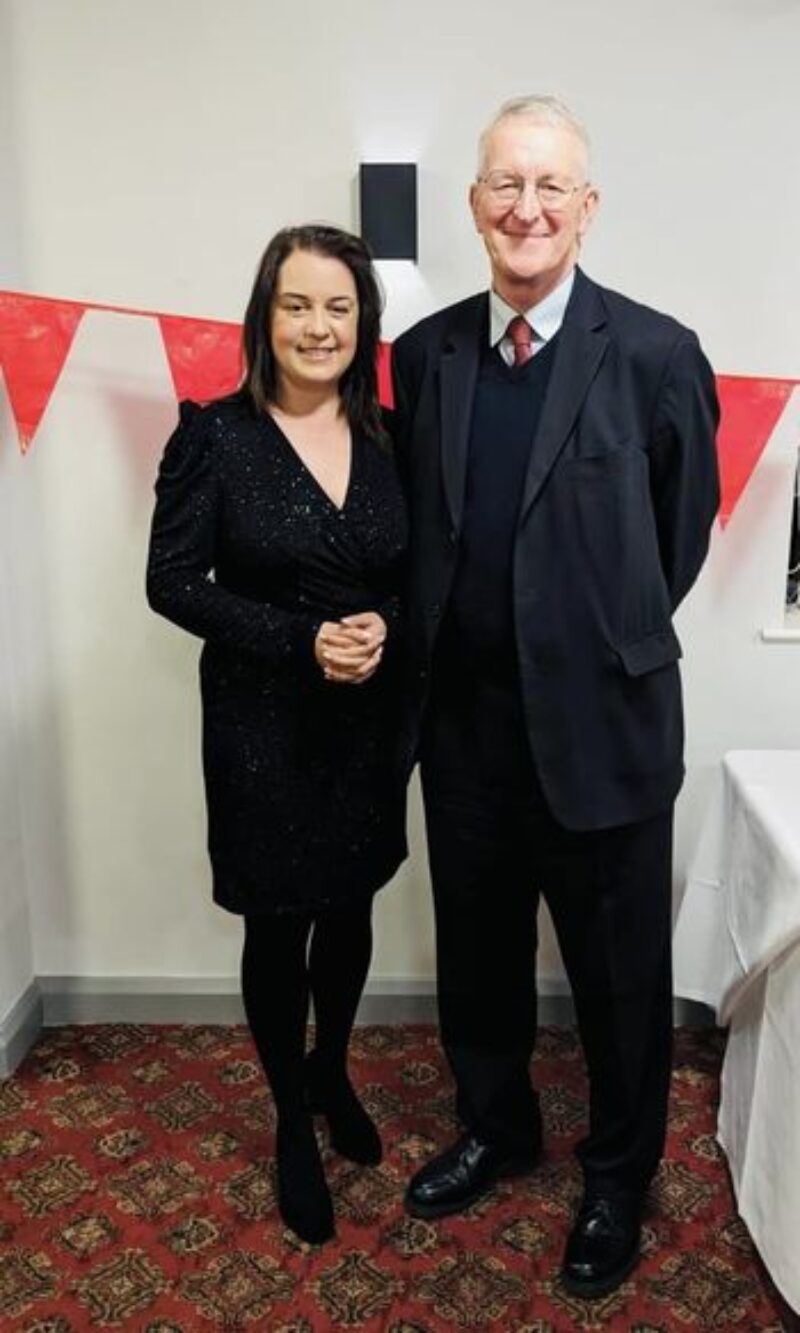 Stephanie Peacock MP and Hilary Benn MP at the Labour social in Barnsley