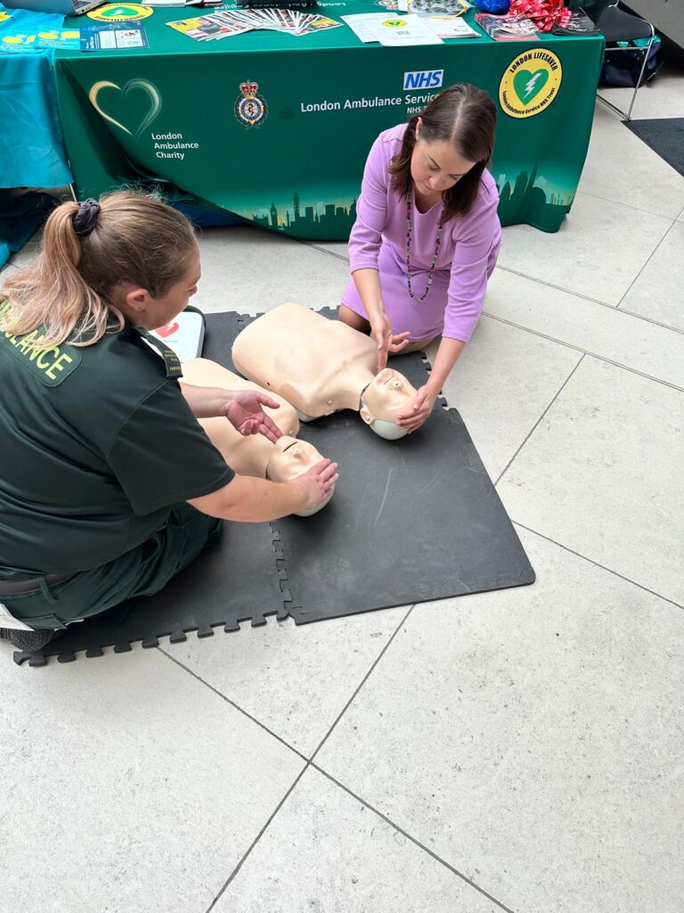 Stephanie Peacock MP learning CPR