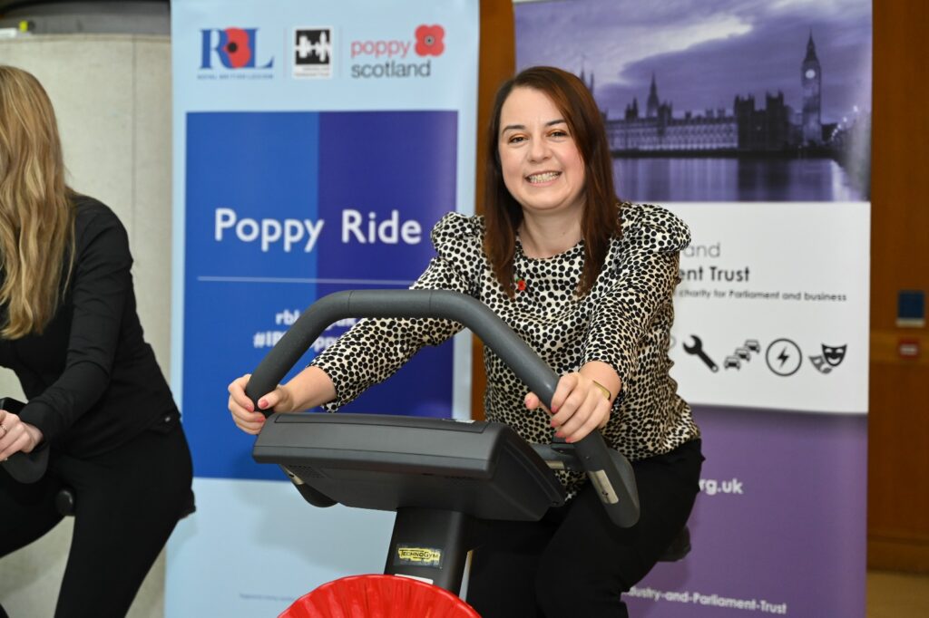 Stephanie Peacock MP taking part in the Poppy Ride 2024 to raise awareness for the RBL