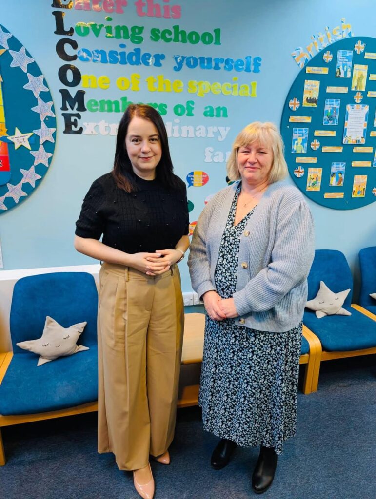 Stephanie Peacock MP meeting with the headteacher of Heather Garth Primary School