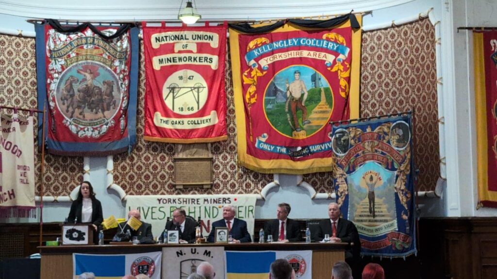 Stephanie Peacock MP addressing the David Jones and Joe Green Memorial Lecture at the NUM