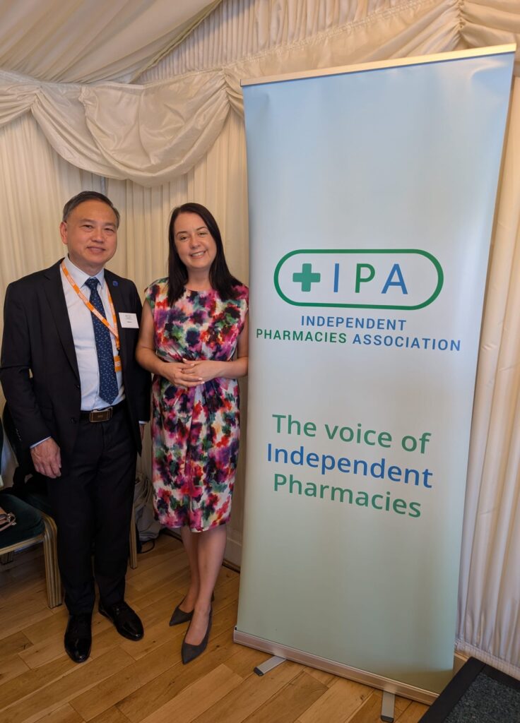 Stephanie Peacock MP with Steven Lo from Lo's Pharmacy in Parliament