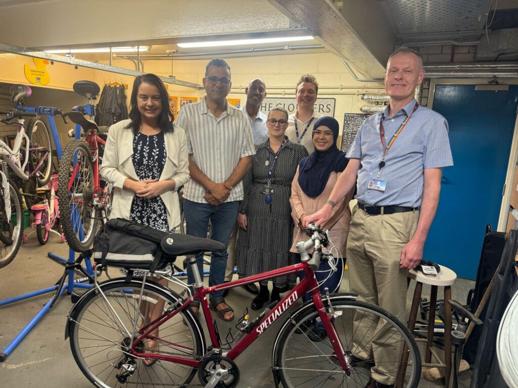 Stephanie Peacock MP visiting Barnsley Refugee Council to hear about their bike scheme