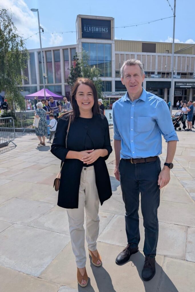 Stephanie Peacock MP with Dan Jarvis MP at the Barnsley Armed Forces Day in Glassworks Square