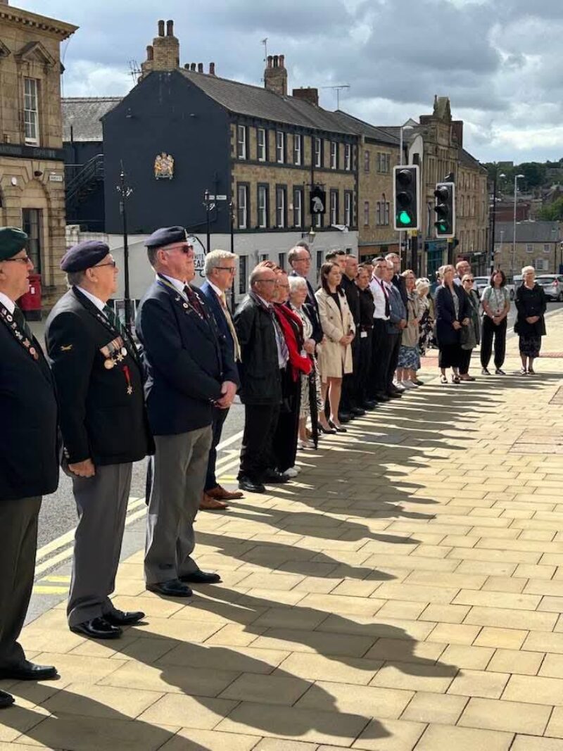 Stephanie Peacock MP with those paying respects at the start of Armed Forces Week at Barnsley Town Hall