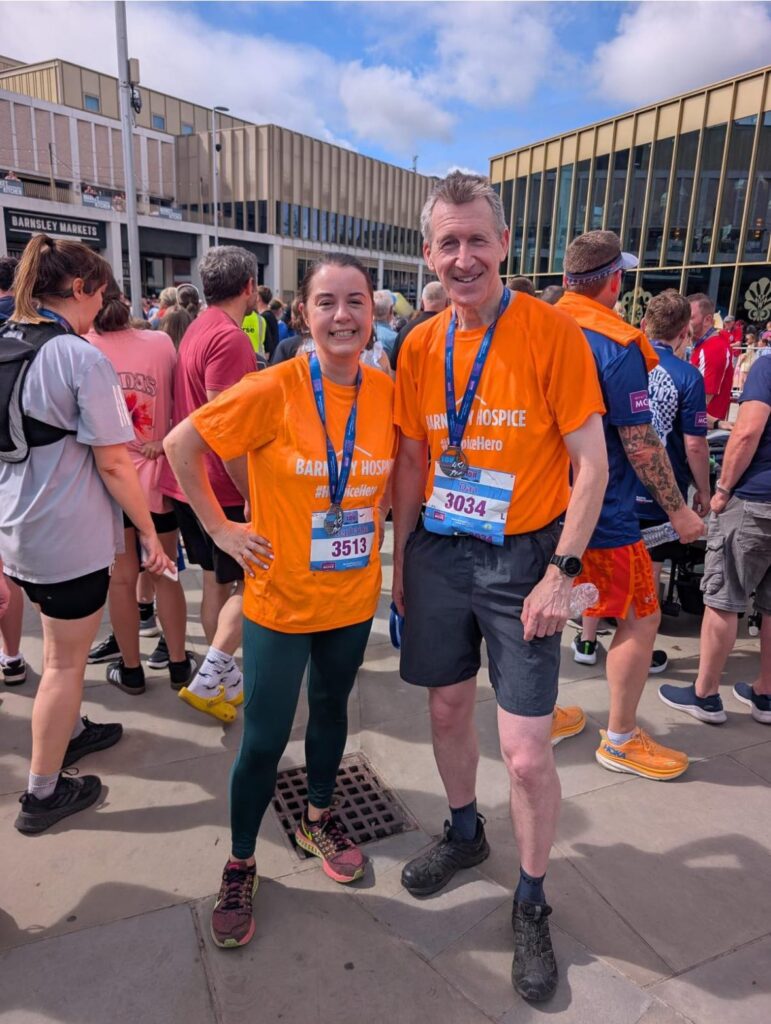 Stephanie Peacock MP and Dan Jarvis MP after completing the Barnsley 10k