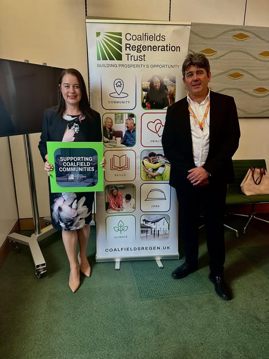 Stephanie Peacock MP with Andy from the Coalfields Regeneration Trust