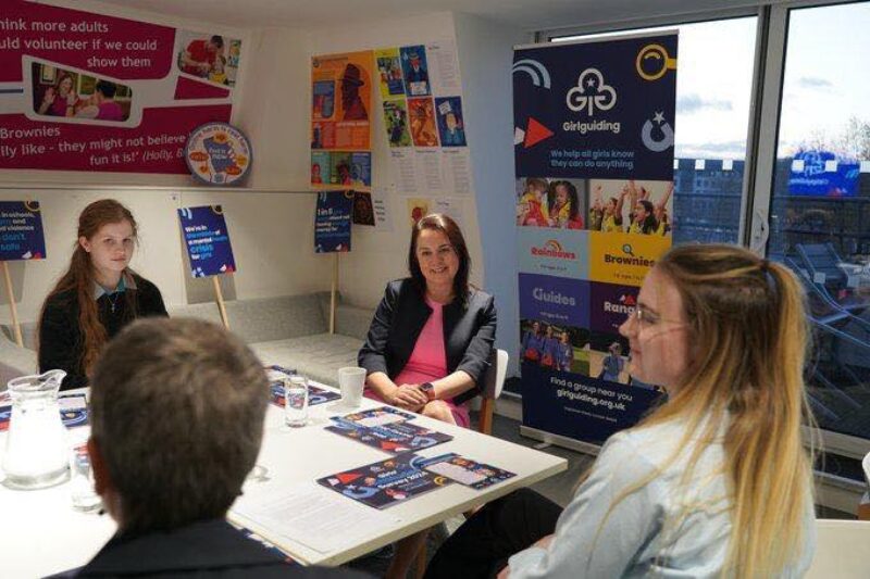 Stephanie Peacock MP meeting with Girl Guides