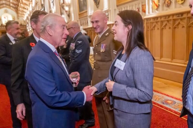 Stephanie Peacock MP meeting HRH King Charles III at Windsor Castle to mark the 80th Anniversary of VJ Day