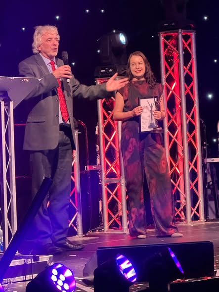 Stephanie Peacock MP with Dr Diarmuid Kerrin at the Proud of Barnsley Awards