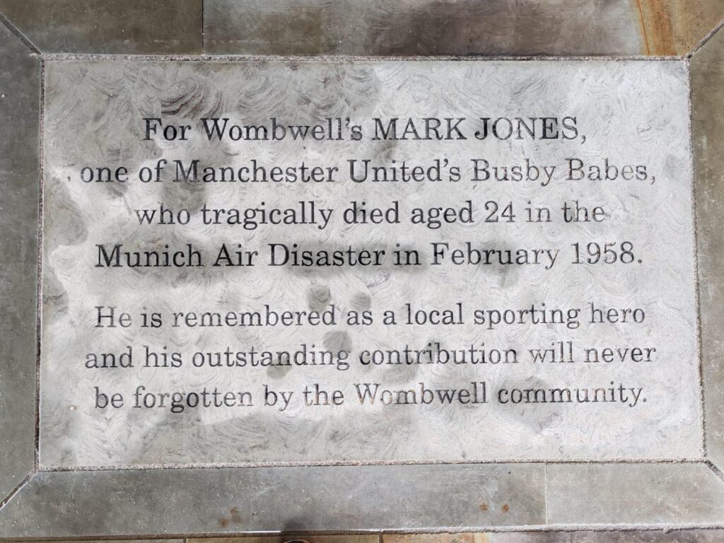 Plaque in Wombwell High Street dedicated to Mark Jones