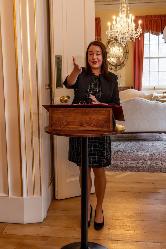 Stephanie Peacock MP Addressing the Tourism Reception at 10 Downing Street