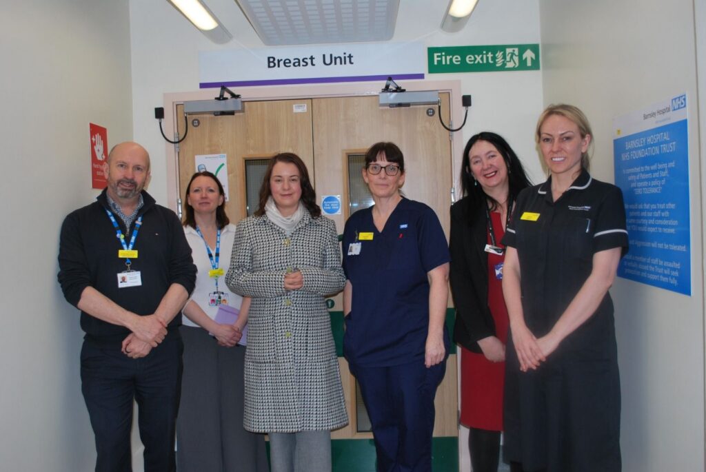 Stephanie Peacock MP at the Breast Care Unit at Barnsley Hospital