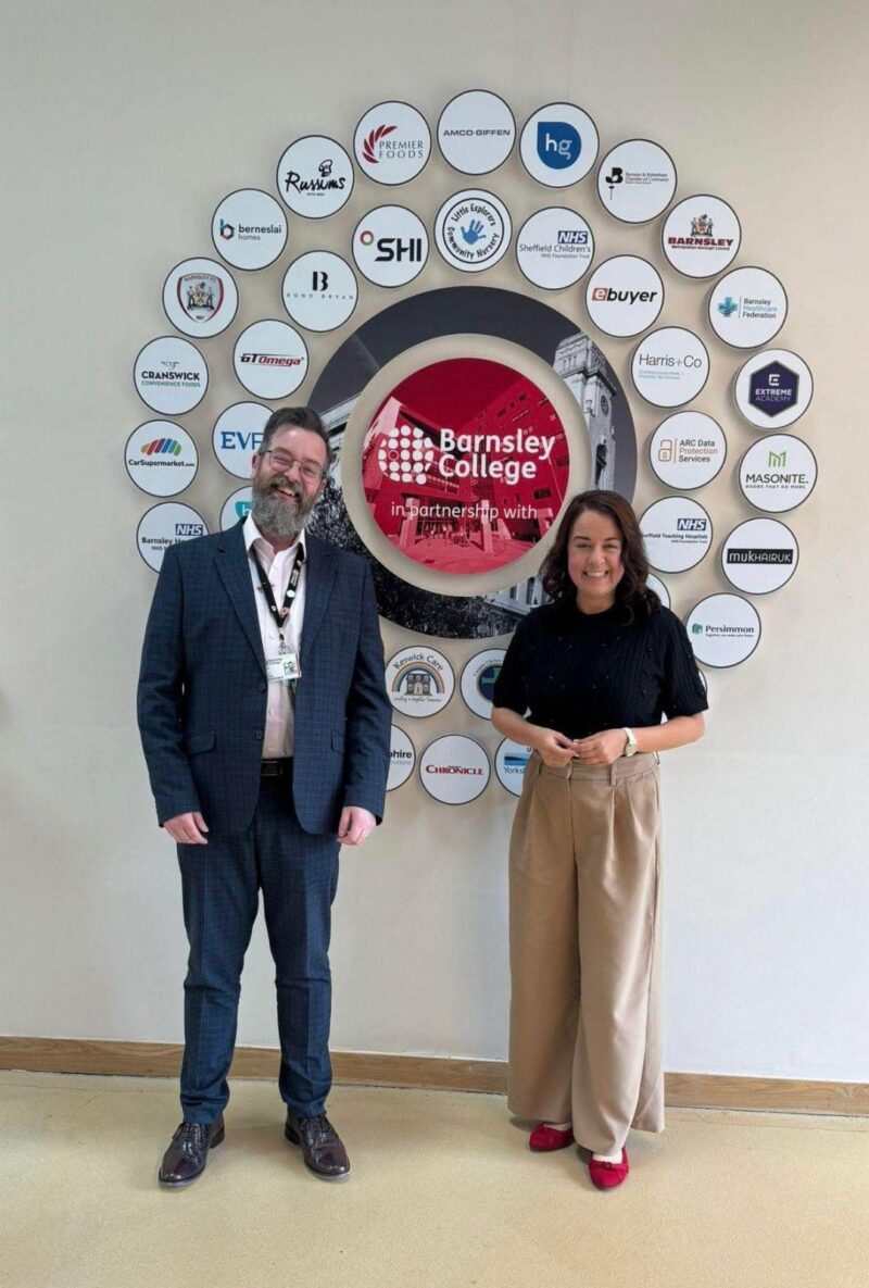 Stephanie Peacock MP and David Ackroyd, Principal of Barnsley College