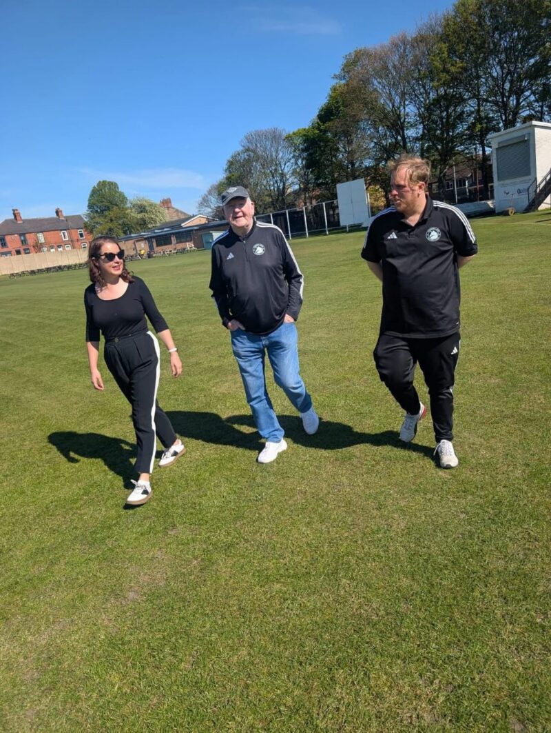 Stephanie Peacock MP visiting Wombwell Main FC Walking Football Group