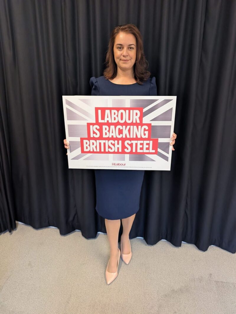 Stephanie Peacock MP in the House of Commons pledging support to British Steel